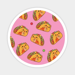 Tacocat pattern pink Magnet